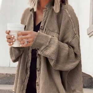 Veste chemise patchwork irrégulière femme