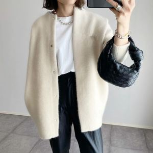 Manteau laine femme mûre manches longues douce