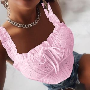Gilet dentelle lacé nœud femme
