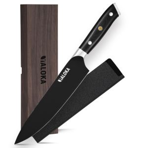 Couteau chef 8po acier carbone 7Cr17MoV noir