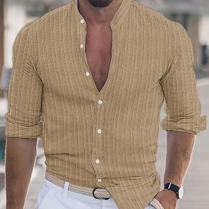 Chemise homme rayée manches longues