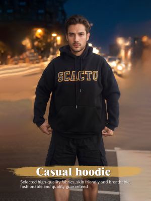 Hoodie imprimé manches longues unisexe couleur unie