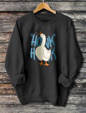 Hoodie imprimé manches longues femme Honk Honk
