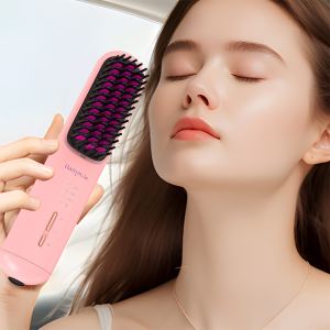 Brosse lissante rechargeable USB 2 en 1 sans fil portable
