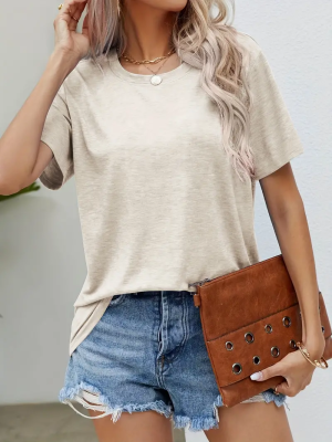 T-shirt couleur unie pour femmes