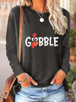 T-shirt coton créatif casual col rond femmes