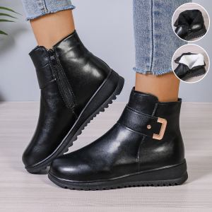Bottes d'hiver molleton fermeture éclair antidérapant