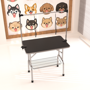 Table toilettage chien professionnel, ajustable robuste, avec lasso
