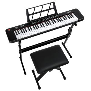 Clavier électronique 61 touches lumineux, banc, ensemble
