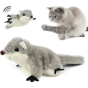 PROKEl Jouet chat écureuil battant, rechargeable, interactif