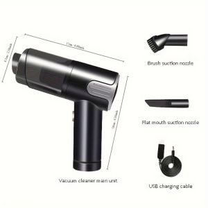 Aspirateur voiture sans fil USB argent portatif