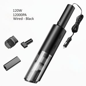 Aspirateur auto maison 120W 12000Pa filaire rechargeable, noir