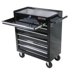 Chariot multi-outils 7 tiroirs roulettes noir