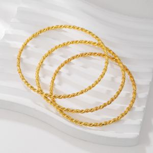Bracelet femme torsade doré 1 pc fashion