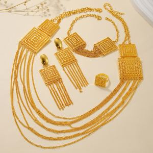 Ensemble de Bijoux Plaqué Or 18k pour Femmes - 5 pièces