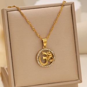 Collier pendentif yoga circulaire mode femme 1 pc