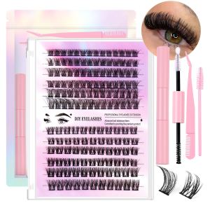 Faux cils en grappes 12 rangées 150 lashes