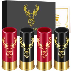 4 verres balles tête de cerf 1.5 oz - plastique réutilisable qualité