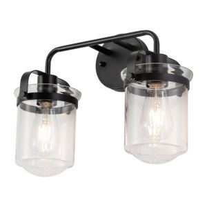 Applique 2 lumières verre clair moderne industriel E26 sans ampoule