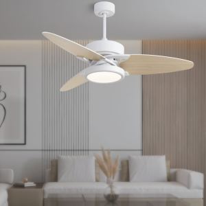Ventilateur plafond 52po LED blanc intelligent avec télécommande