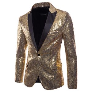 Veste costume paillettes scène banquet pour hommes