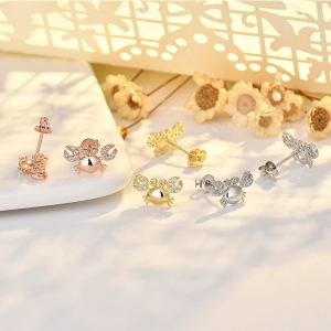 Boucles d'oreilles crabe mignon femme