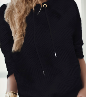 Sweatshirt cordon col femme