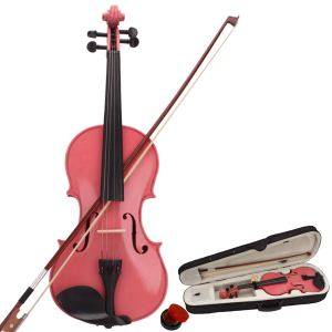 Violon rose avec étui archet colophane