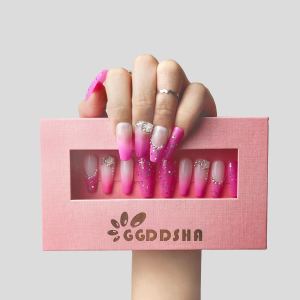 GGDDSHA Faux ongles Blush Elegance réutilisables acrylique