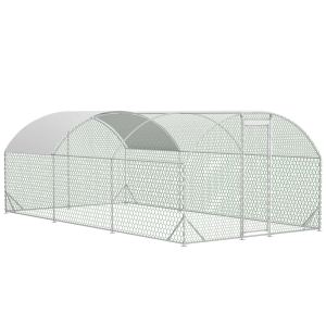 Grand poulailler métal dôme 3x6x2m anti-UV