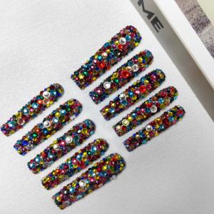 GGddsha ongles acryliques longs style baroque réutilisables