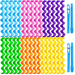 Kit 30 bigoudis ondulants sans chaleur 6 couleurs