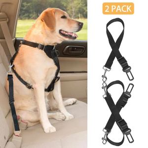 2 Laisses Ceinture Chien Chat Harnais Sécurité Ajustable