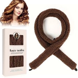 Boucleuse Cheveux Satin Sans Chaleur Vagues Naturelles Sommeil Brun