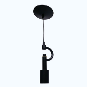 Luminaire suspension satin noir 3 ampoules tissu