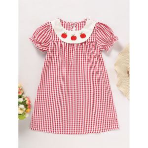 Robe retour école fille smockée plissée