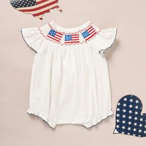 Barboteuse 4 juillet bébé, broche drapeau américain
