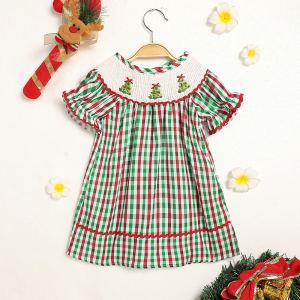 Robe Noël bébé fille sapin carreaux