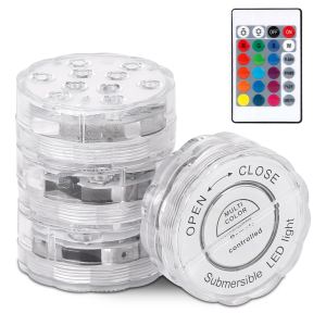 Lumières piscine RGB 4 pc télécommande submersible