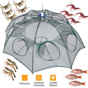 Filet pêche pliable piège, nasse écrevisse, minnow, contraction auto