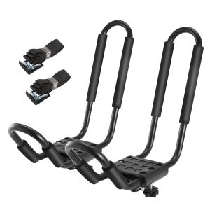 Support kayak universel barre J 220lbs porte-toit avec sangles