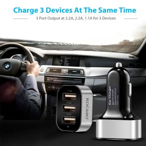 Chargeur voiture USB 3 ports 30W 5.5A iPhone 16 15 14