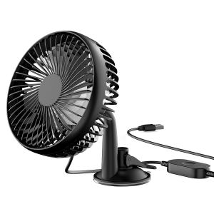 Ventilateur auto USB portable 3 vitesses pinces tableauet fenêtre