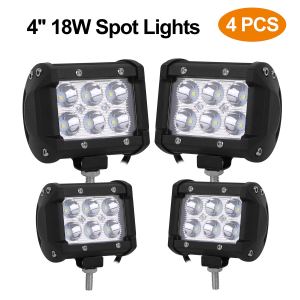 Phare LED 4in 18W double rangée spot cube 4pc