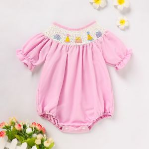 Grenouillère anniversaire bébé fille brodée