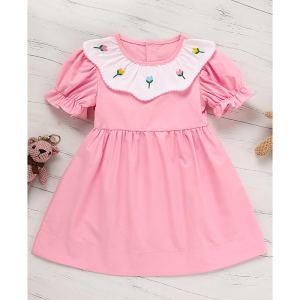 Robe tulipe bébé fille printemps smockée