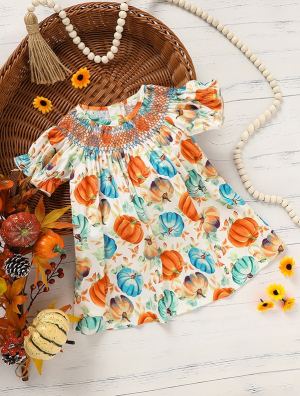 Robe citrouille bébé fille automne Halloween