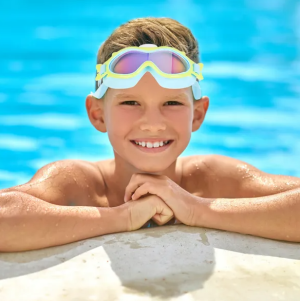 Lunettes natation enfant bouchons oreilles, protection UV, anti-buée