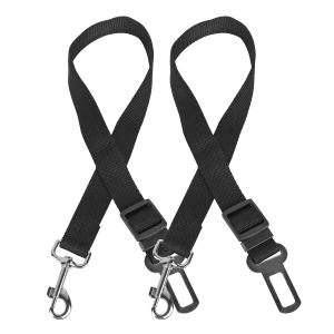 2 sangles ceinture sécurité chien chat auto, nylon ajustable