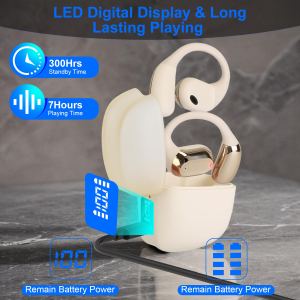 Écouteurs sans fil Bluetooth 5.4 oreille ouverte IPX5 300h